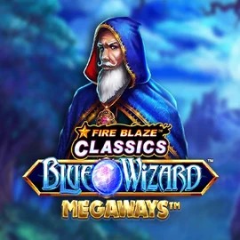 Official Slots logo: Fire Blaze Blue Wizard Megaways by Rarestone Gaming at PiperSpin Casino
